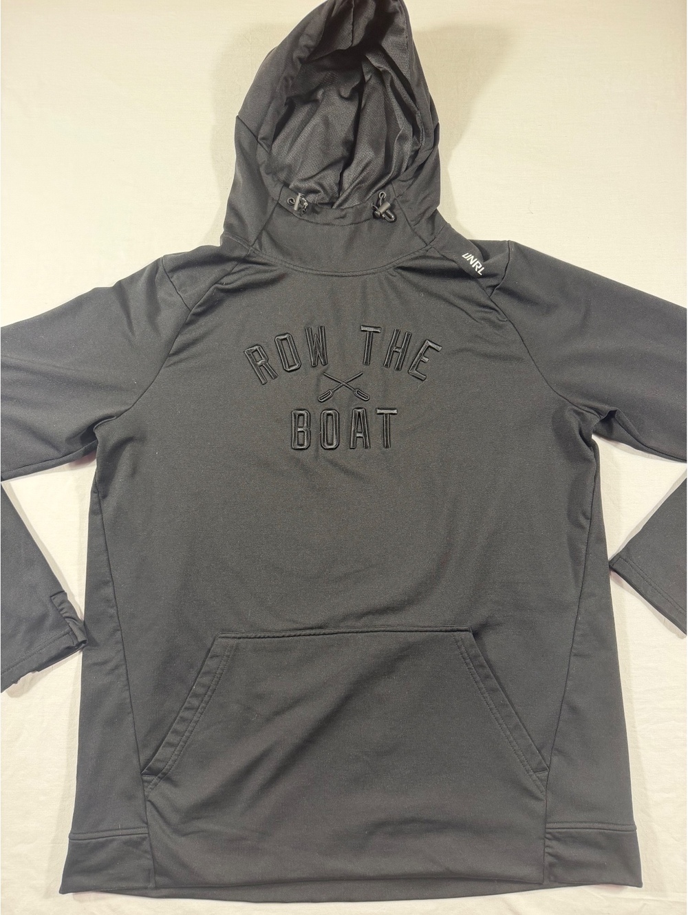 UNRL Black 'Row The Boat' Hoodie Sweatshirt Size L